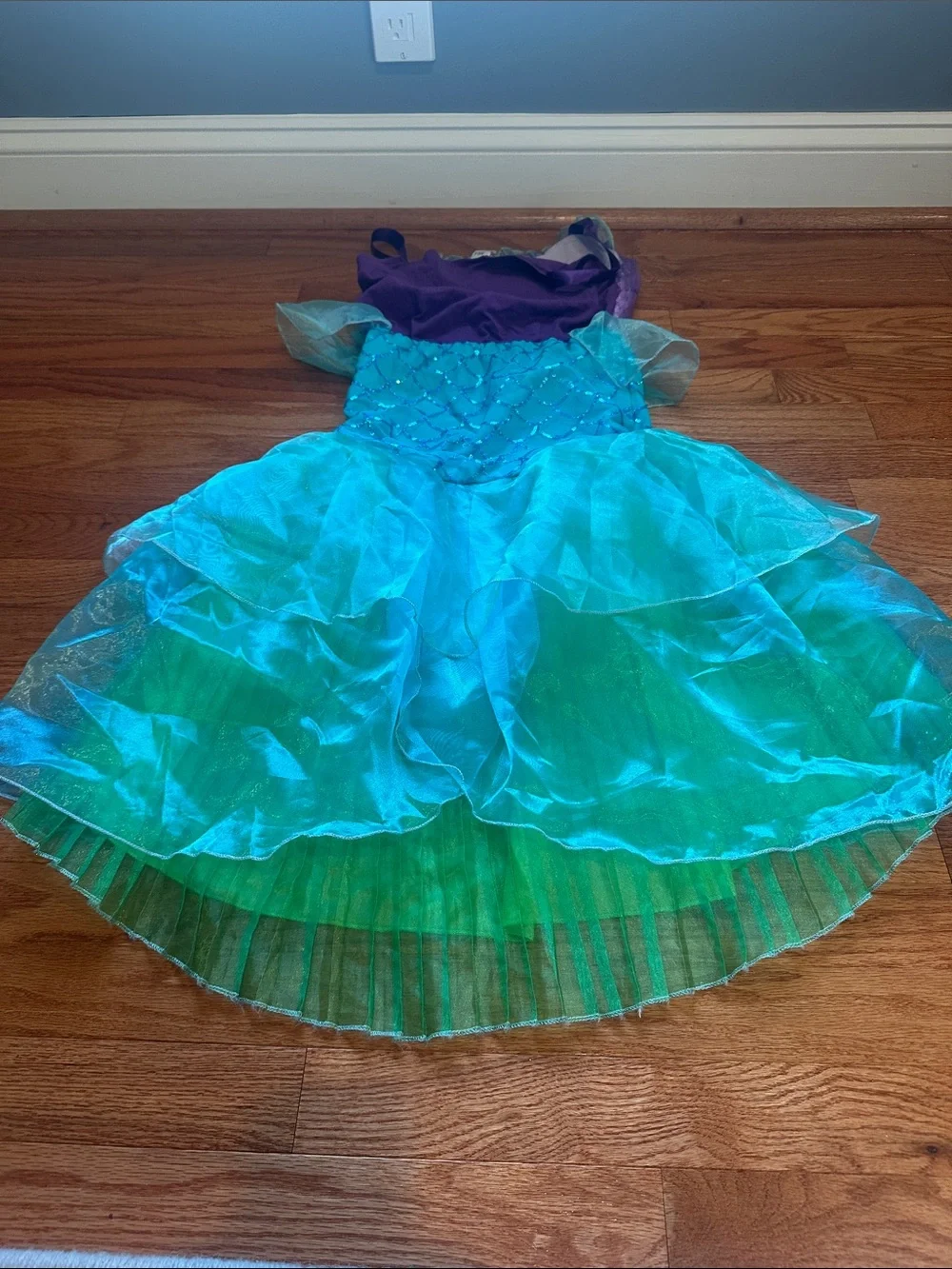Girls Ariel Purple and Aqua Mermaid Costume Dress with Shimmer